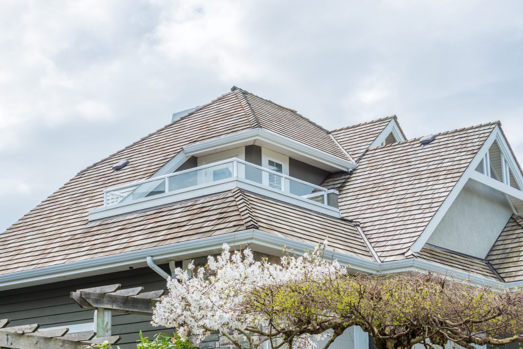top of a house showing a balcony and a nice roof